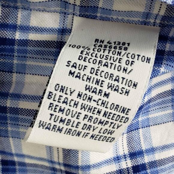 Polo Ralph Lauren Shirt Oxford Button Down Mens Size Large L LS Blue Plaid - Picture 8 of 9